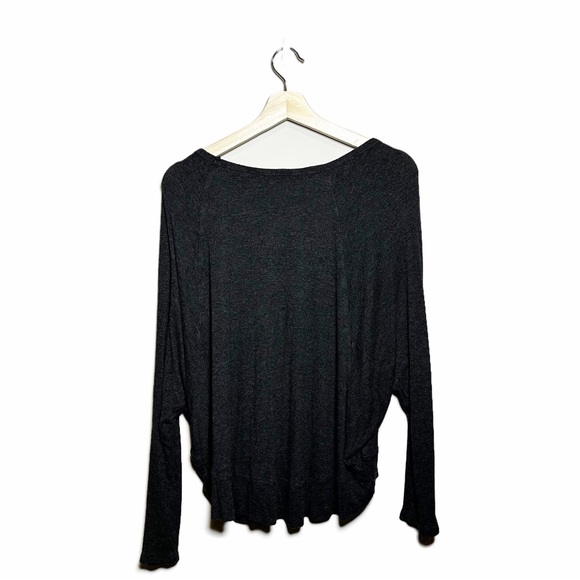 Nostalgia Dark Grey Oversized Batwing Long Sleeve Top - Picture 8 of 8